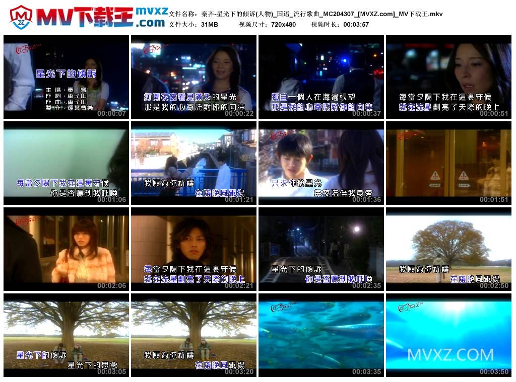 秦齐-星光下的倾诉(人物)_国语_流行歌曲_MC204307